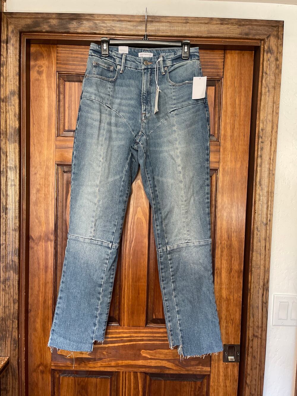 Good American good icon straight high-rise jeans 32